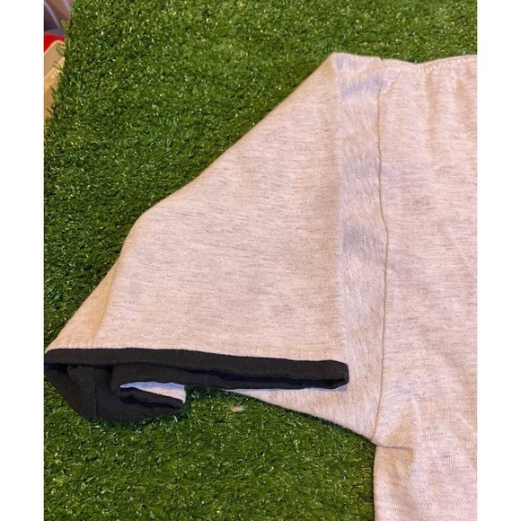 Vintage Volunteer Knit Iowa Hawkeyes college seal spell out t-shirt large gray - Picture 5 of 10